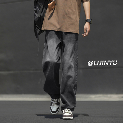 BDLS工作室文艺男女店港风情侣款夏薄款美式裤子宽松直筒休闲长裤