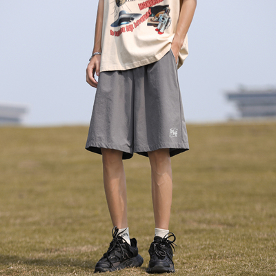 BDLS工作室文艺男女店港风情侣款印花亲肤短裤冰丝清凉五分裤薄款