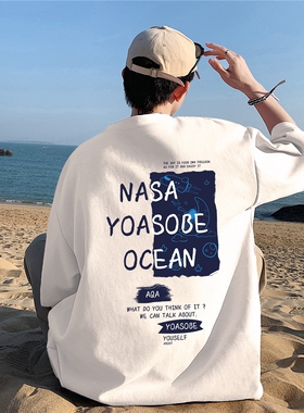 BDLS工作室文艺男女店港风情侣款大码字母印花短袖T恤男大码体恤