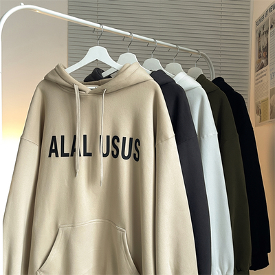 BDLS工作室文艺男女店港风情侣款新款硅胶刻字连帽卫衣外套男女款