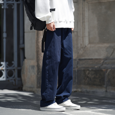 BDLS工作室文艺男女店港风情侣款休闲裤直筒宽松男女复古春装长裤