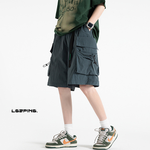 BDLS工作室文艺男女店港风情侣款韩版港风大码防泼水速干工装短裤