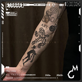 tattoo 草本纹身 摇滚触电 美式 高级感草本花臂防水持久纹身贴