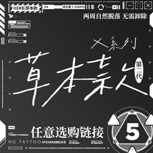 自主拼接卡通简约图案持久 X系列二代草本纹身贴选购合集多款
