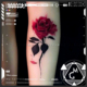 红玫瑰泼墨酒红色唯美花朵脚踝遮疤纹身贴女 血色凋零 tattoo