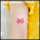 日系甜美风少女心粉色格子蝴蝶结手腕脚踝腰臀纹身贴女 tattoo