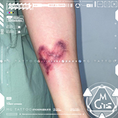 另类男女手臂脚踝腿部网红纹身贴 万圣节个性 tattoo 爱心淤血