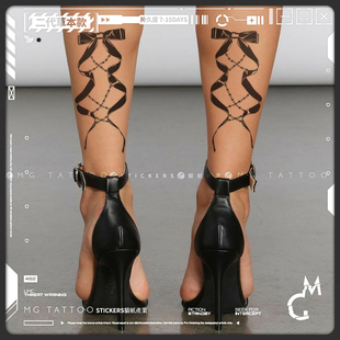 腿环蝴蝶结浪漫腿部后腰草本防水纹身贴纸女 二代草本 tattoo