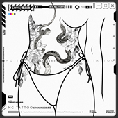 浪漫唯美暗黑系大图花蛇图案度假旅行精致纹身贴纸女款 tattoo