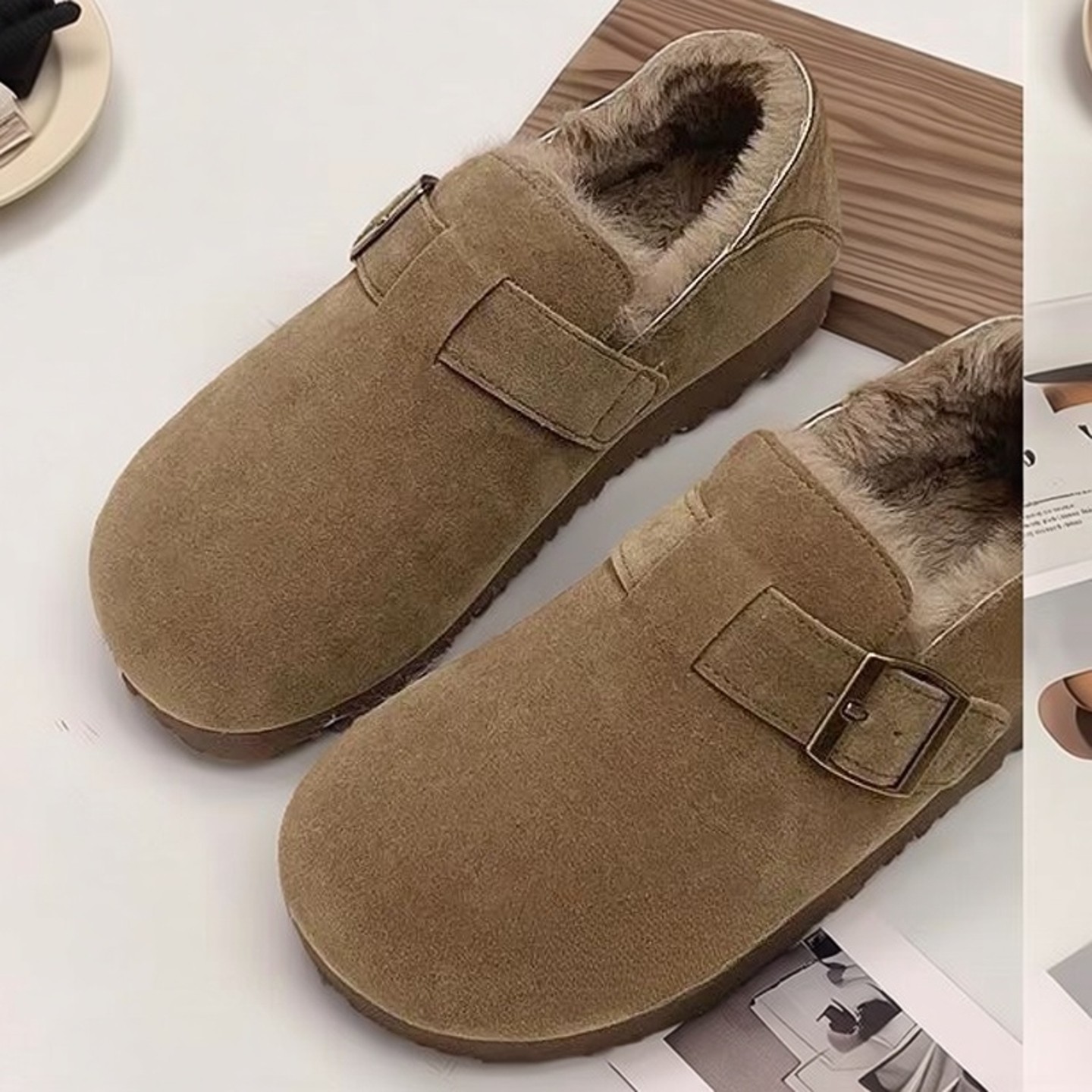 保暖加绒勃肯鞋女2025冬季新款百搭厚底豆豆鞋休闲加厚保暖棉鞋,女鞋,棉鞋,淘宝优惠券,粉丝福利购,淘宝优惠卷