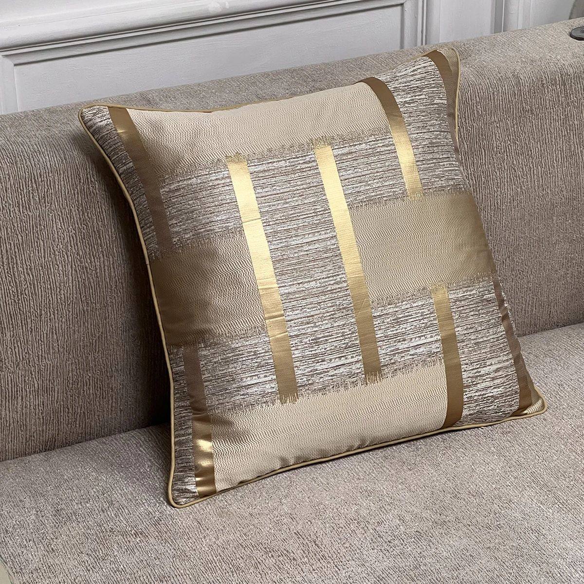 Shiny Holiday Accessories With Gold Stripe Decoration, cushi