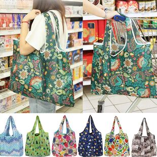 Tote Bags Flower Print Women's Grocery Handbags Outdoor Fold