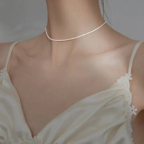 Popular 925 Sterling Silver Sparkling Clavicle Chain Choker