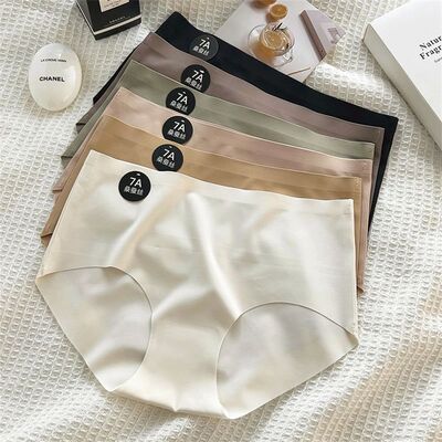 4PCS/Set Women Panties Slip Silk Seamless Briefs For Women F