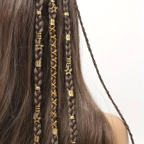 36pcs Star Decor Hair Ring Accessories ,Beads Hair Braid Rin