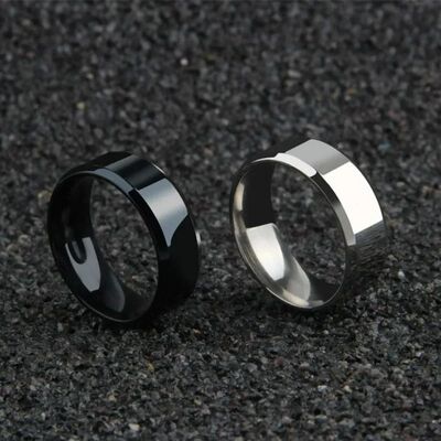 Charm Jewelry Ring for Men Women Stainless Steel Black Rings