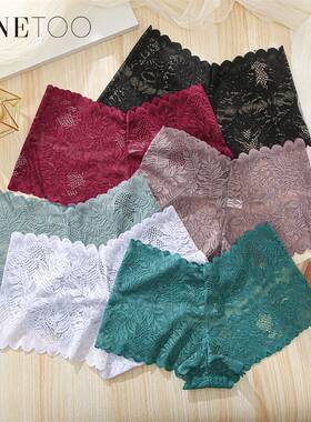 3Pcs/set Lace Boyshort Panties Women Low-Rise Floral Underwe