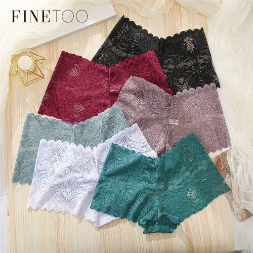 3Pcs/set Lace Boyshort Panties Women Low-Rise Floral Underwe