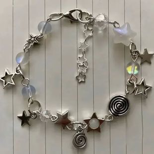 Handmade No. 8 ball star beaded dice bracelet coquettish y2k