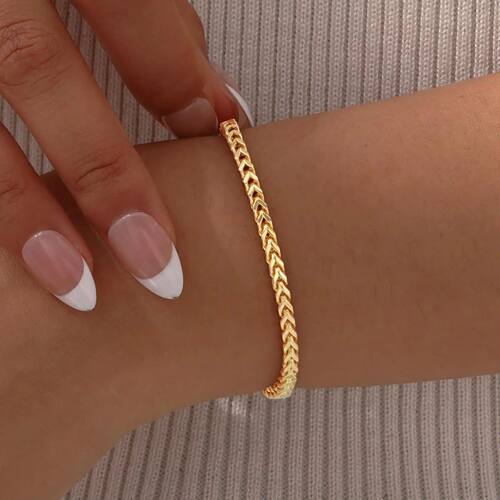 Square Keel Chain Bracelet for Women,Stainless Steel Gold Co