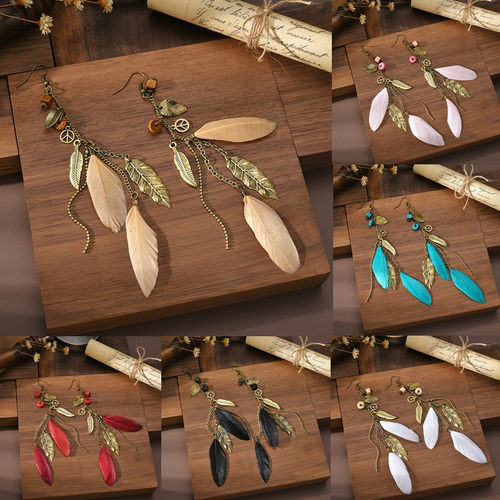 Earrings Bohemian Ethnic Style Leaf Earrings Jewelry Retro L