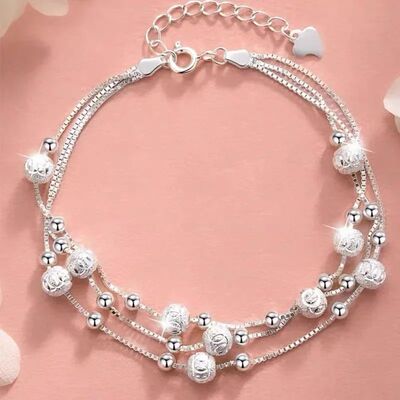 Fine  Sterling Silver Lucky Bead Bracelets For Woman Origina