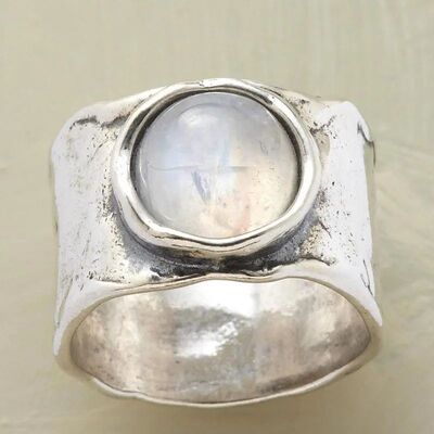 Vintage Round Moonstone Rings for Men Female Wedding Party A
