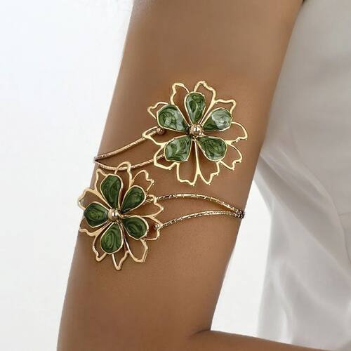 Newed Hollow Flower Open Cuff Armband for Women Trendy Spira