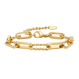 Women 18K Twist Bracelet Plated Chain Steel Stainless Gold