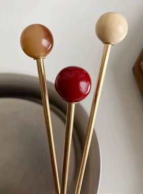 Retro Metal Hair Sticks Glass Beads Pendant Hairpin for Wome
