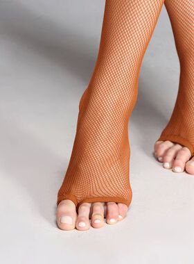 Plus Size Latin Tights Sexy Toe Free Fishnet Stockings Reinf