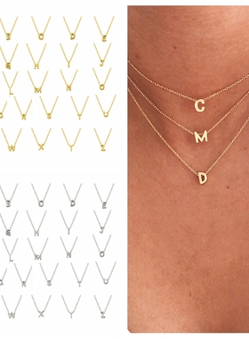 26 Letters Necklace 925 Sterling Silver Necklace For Women 2