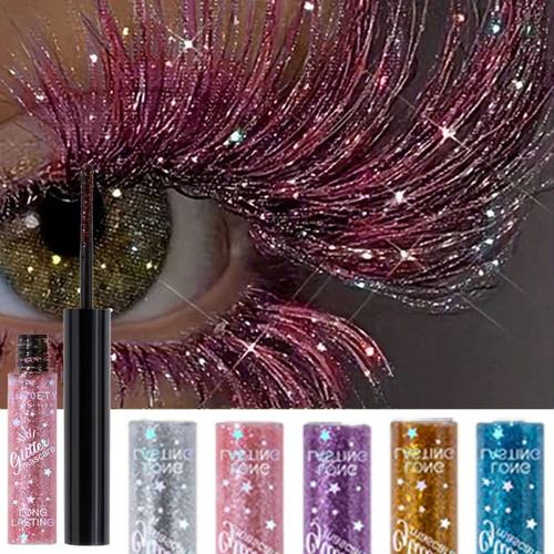 Rose Pink Sequin Glitter Mascara Extension Shiny Eyelashes G