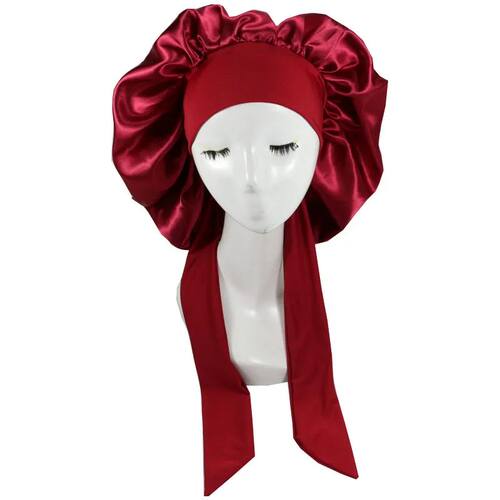 Women Satin Solid Sleeping Hat Night Sleep Cap Hair Care Bon