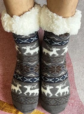 Mens Fuzzy Socks Winter Warm Short Thickened Home Sleeping T