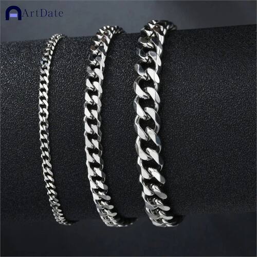 316L Stainless Steel Cuban Chain Bracelet for Men Women Figa