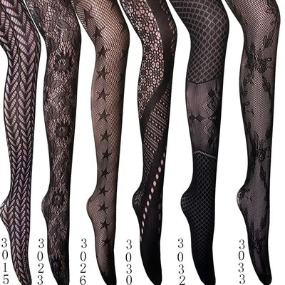 Women Sexy Fishnet Tights Jacquard Weave Seamless Pantyhose