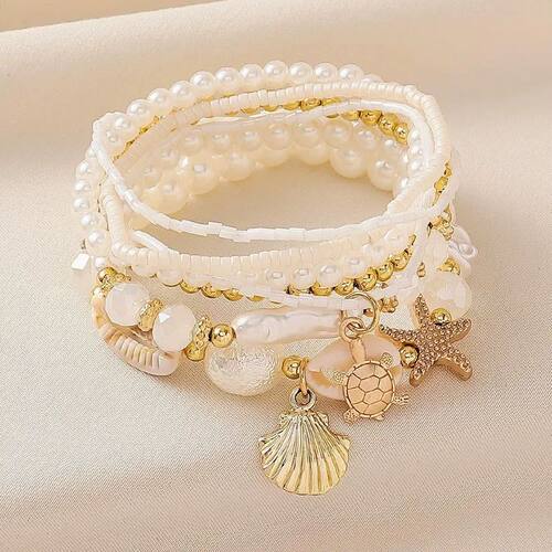 Bohemian Beach Multi-Layer Pearl Bracelet Set Sea Turtle She