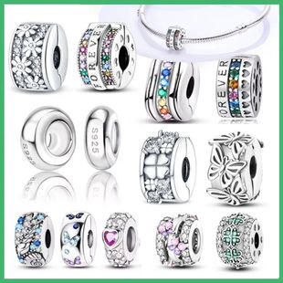 925 sterling silver clover snowflake colored safety buckle f