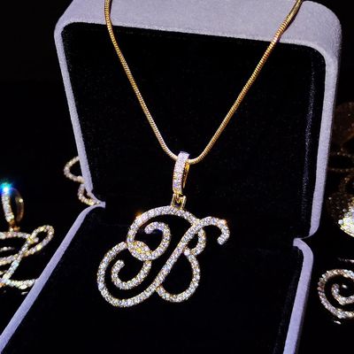 Flatfoosie New A-Z Cursive Initial Letter Name Pendant Neckl