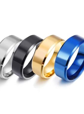 4 Colors Classic 8mm Mens Ring Surface Brushed Stainless Ste