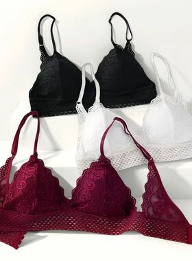 Floral Lace Bralette Girls Non-Wire Push Up Bras For Women S