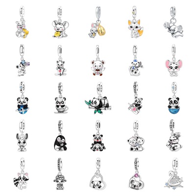 Animal Series Panda Bear Penguin Pendant Bead Jewelry