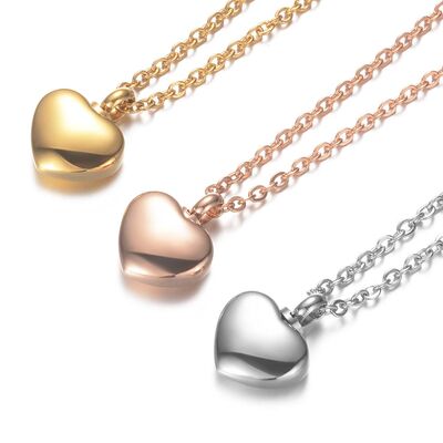 Heart Shaped Memorial Urns Necklace Human/ Pet Ash Casket Cr
