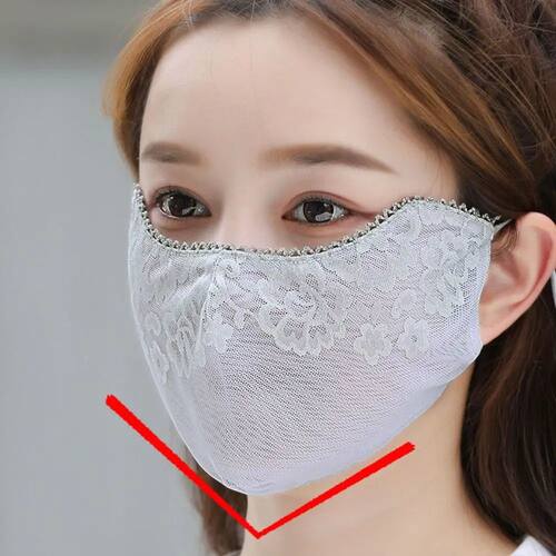 Flower Sunscreen Lace Mask Solid Color Hanging Ear Sunscreen