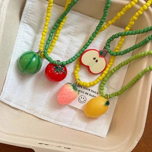 Trend Jewelry Dopamine Colored Apple Strawberry Lemon Fruits