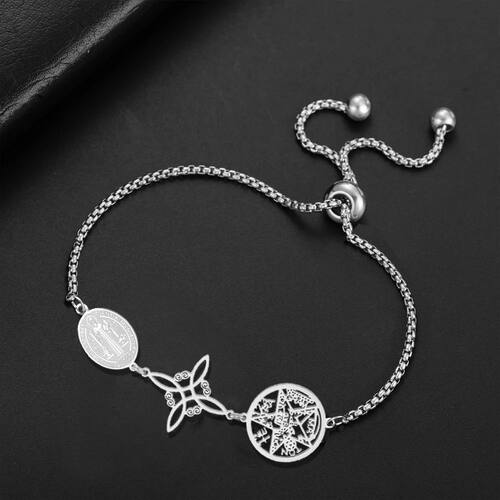 Triple Protection Bracelet St. Benedict Witch Knot Pentagram