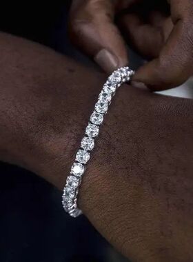 Crystal Tennis Bracelet Hip Hop Bracelet for Men Homme Trend