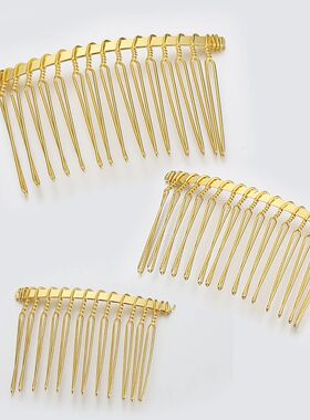10pcs 12/15/20mm Gold Color Teeth Hair Combs Hairpin for Jew