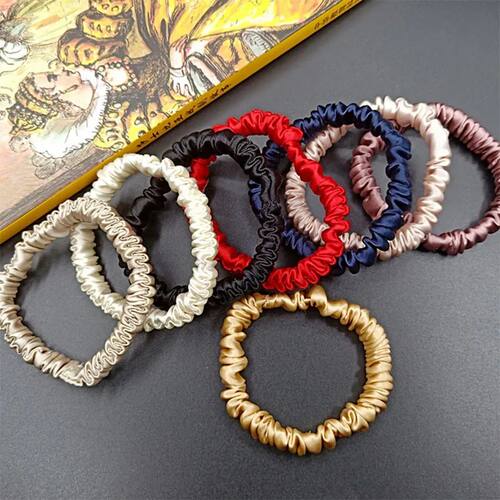 100% Pure Silk Women's Hair Scrunchie Hairband 1cm wide Elas